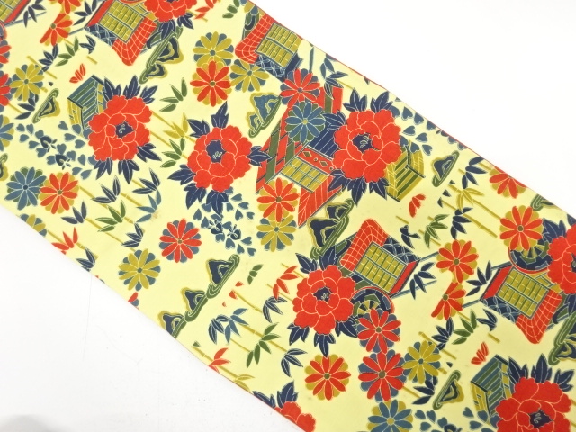 JAPANESE KIMONO / ANTIQUE FUKURO OBI / CARRIAGE